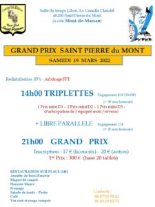 2022 - GP de St Pierre - Affiche